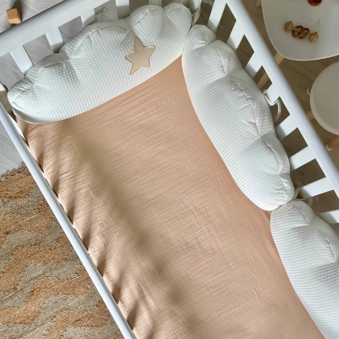 Protectie laterala patut bebecopii 4 piese Norisori milk (12)